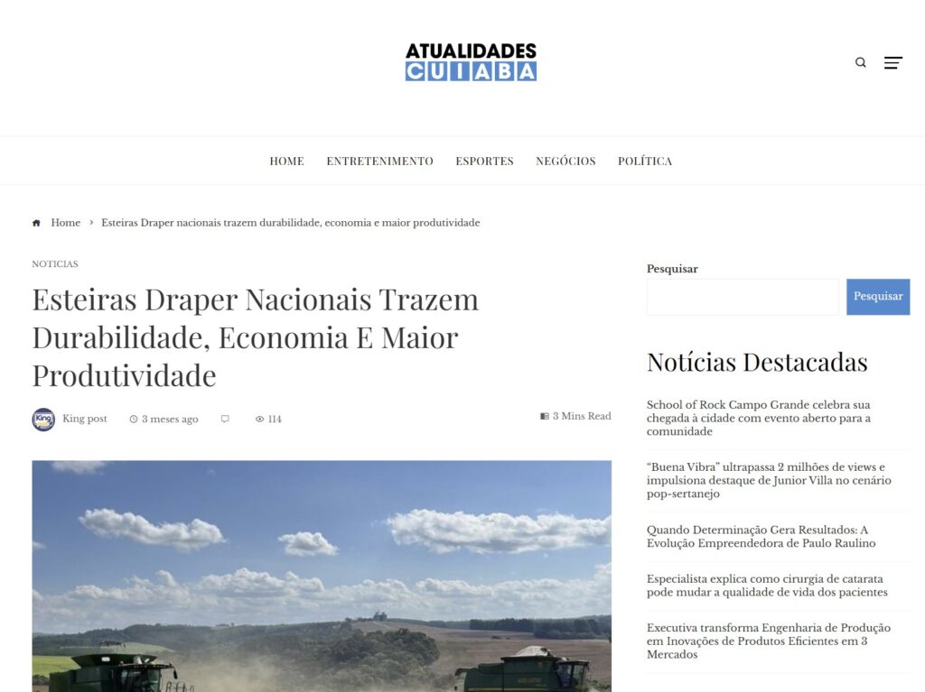 Esteiras Draper Multibelt Esteiras Draper Multibelt