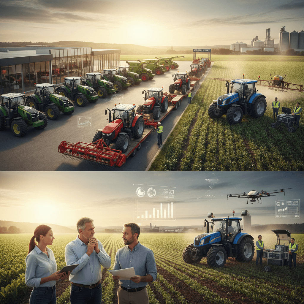Illustration of different agricultural machinery options.