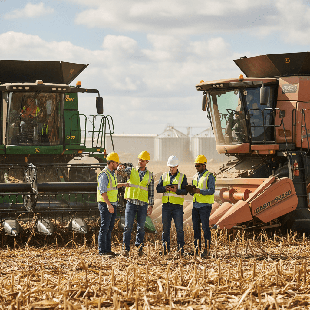 Plataforma de colheitadeira acoplada na máquina
